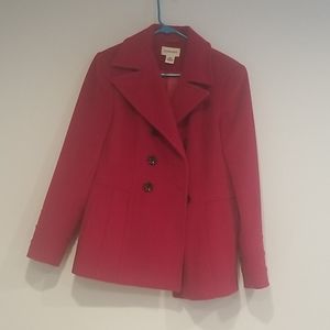 St John's Bay Red Pea Coat